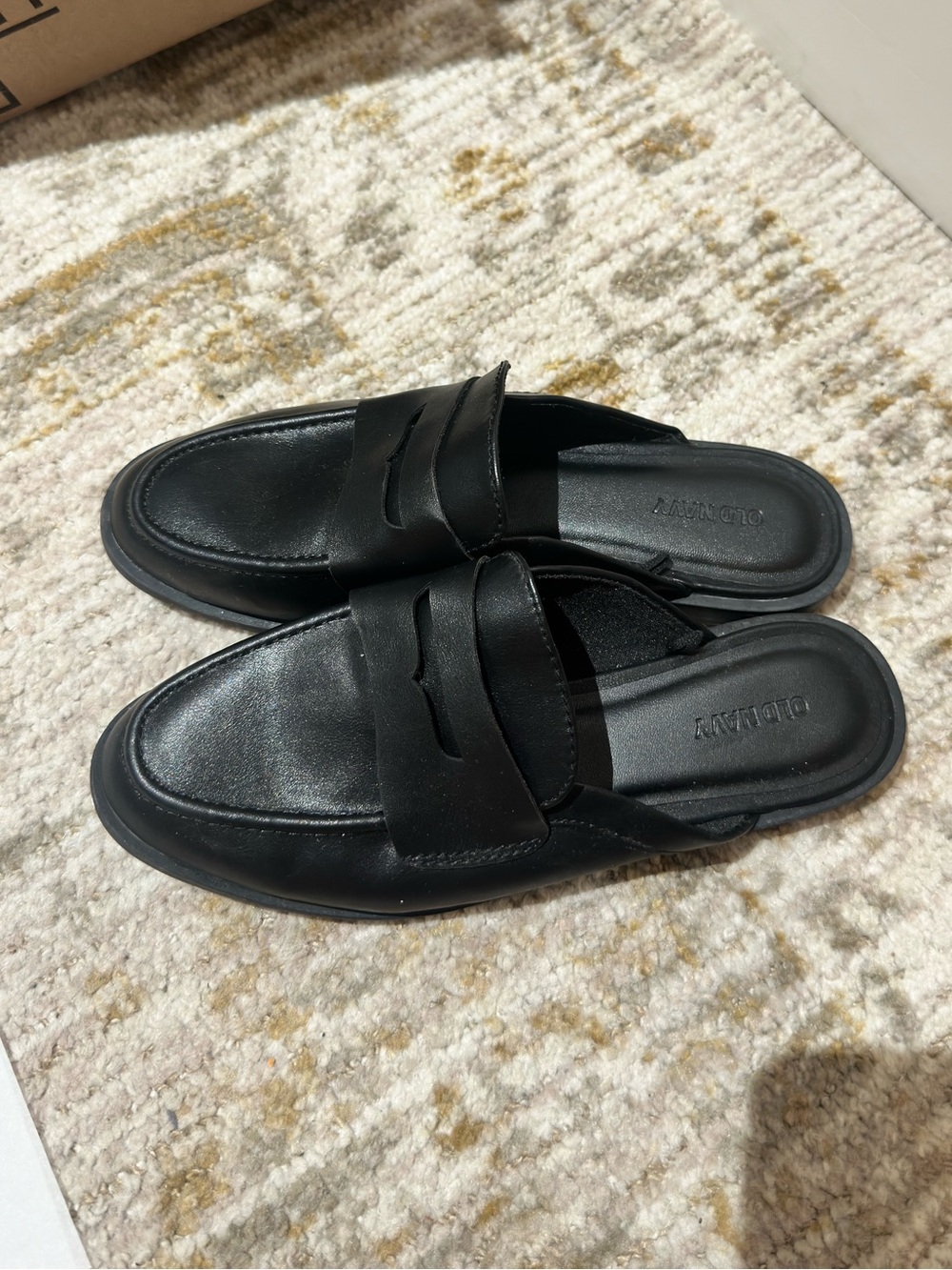 Old Navy Black Slip-On Penny Loafer Mules